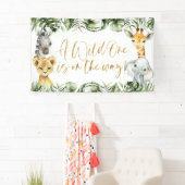 ジャングルサファリ ワイルドワン 1歳誕生日バックドロップ 横断幕 (インサイチュ)