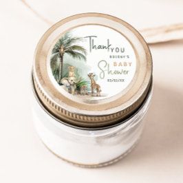 ジャングルサファリ 動物 ベビーシャワー 感謝祭りのお礼 ラウンドシール