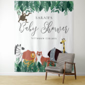 ジャングルサファリ 動物 ベビーシャワー 背景 タペストリー (インサイチュ)
