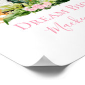 ジャングルサファリ 動物 夢を大きく 夢見る 赤ちゃん女の子のポスター ポスター (角)