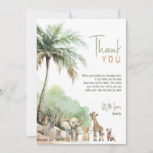 ジャングルサファリ 動物 縦 キッズ 誕生日 サンキューカード (正面)