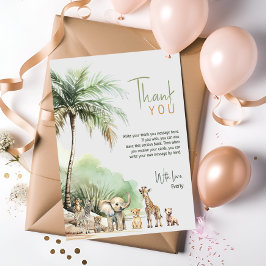 ジャングルサファリ 動物 縦 キッズ 誕生日 サンキューカード