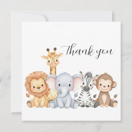 ジャングルサファリ「野生が始まる」ベビーシャワー サンキューカード