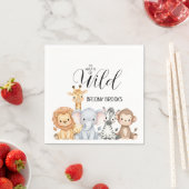 ジャングルサファリ「野生が始まる」ベビーシャワー スタンダードカクテルナプキン (インサイチュ)