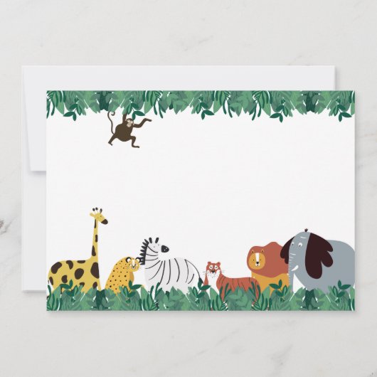 ジャングルサファリ 1歳のワイルドバースデー サンキューカード (裏面)