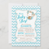 ジャングルサモダンファリモンキーベビーシャワー招待状 招待状 (正面)