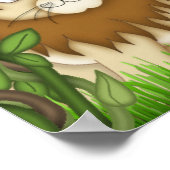 ジャングルサルとトラの壁画ポスター 赤ちゃんの保育園 ポスター (角)