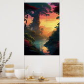 ジャングルサンセットの魔法を受け入れる ポスター (キッチン)