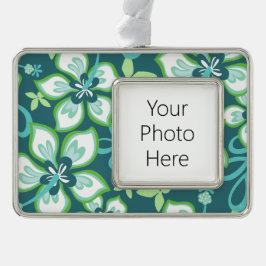 ジャングルサーフ(ティール（緑がかった色）コンボ) シルバープレートフレームオーナメント