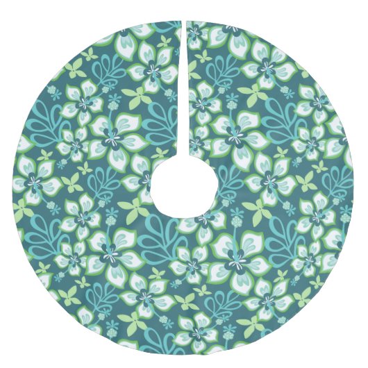 ジャングルサーフ(ティール（緑がかった色）コンボ) ブラッシュドポリエステルツリースカート (正面)