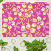 ジャングルサーフ(ホットピンクコンボ) キッチンタオル (折り畳み)