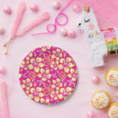 ジャングルサーフ（ホットピンクコンボ） ペーパープレート (パーティー)