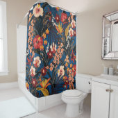 ジャングルシック：ダークブルーエキゾチック。 シャワーカーテン (インサイチュ)