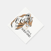 ジャングルシベリアタイガー野生の1つの最初の誕生日 スタンダードカクテルナプキン (角)