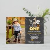 ジャングルシャルボードワイルドワンフォトゴールド実在フォイルイン 箔招待状 (立ち正面)