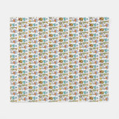 ジャングルジムで動物を運動 フリースブランケット (正面(横))