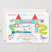 ジャングルジム屋内バースデーパーティーへの招待 招待状 (正面)