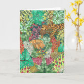 ジャングルジャガーウォーター空白のカラー カード (黄色い花)