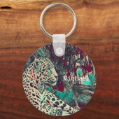 ジャングルジャガーパーソナライズされたル キーホルダー (正面)