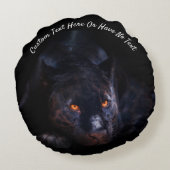 ジャングルジャガーレオパードブラックキャットパンサー ラウンドクッション (裏面)