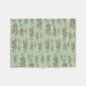 ジャングルジャガー動物模様 フリースブランケット (正面(横))