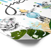 ジャングルジュースサファリパーティー動物誕生日サイン ポスター (角)