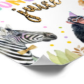 ジャングルジュースサファリ動物誕生日ドリンクテーブル ポスター (角)