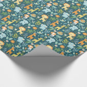 ジャングルジョイベビーシャワーラッピング紙 ラッピングペーパー (角)