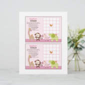 ジャングルジルの女の子の動物"ベビーシャワービンゴシート (スタンド正面)