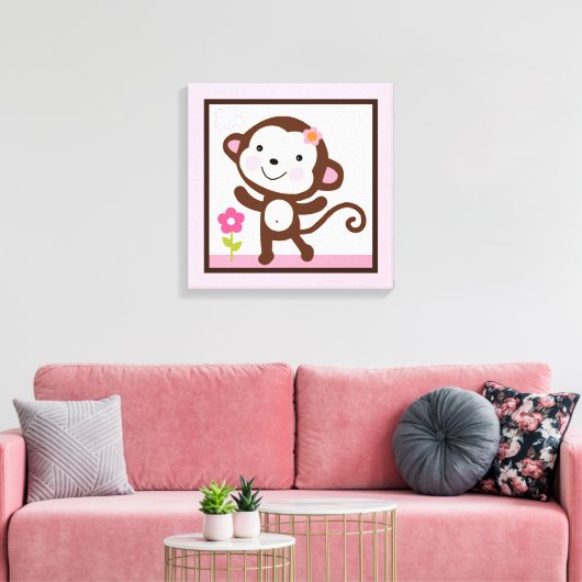 ジャングルジル猿ガールアニマルズキャンバス印刷 キャンバスプリント (インサイチュ (リビング))