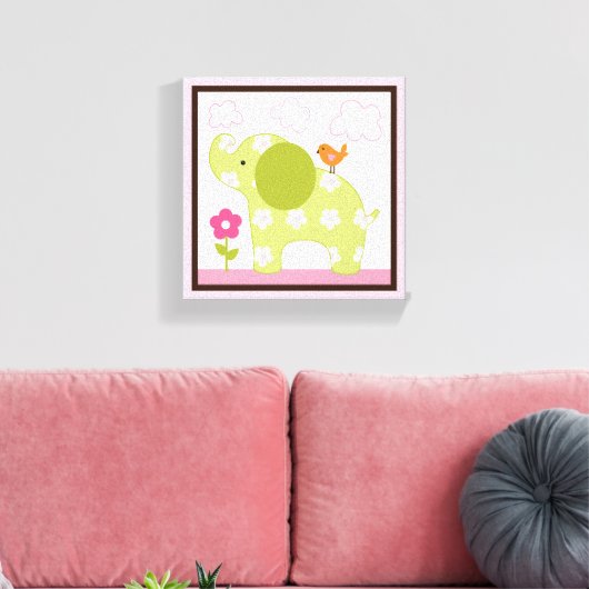 ジャングルジル象ガールアニマルズキャンバス印刷 キャンバスプリント (インサイチュ (リビング))