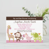 ジャングルジル/ガールアニマルズsip&シー招待状 招待状 (スタンド正面)