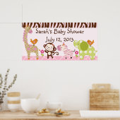 ジャングルジル/ガールアニマルベビーシャワーポスター/バナー ポスター (キッチン)