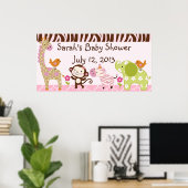 ジャングルジル/ガールアニマルベビーシャワーポスター/バナー ポスター (ホームオフィス)