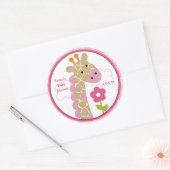 ジャングルジル/ガールキリン/シール/カップケーキトッパー ラウンドシール (封筒)