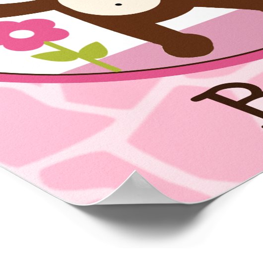 ジャングルジル/ガールモンキーアートパーソナライズされたポスター ポスター (角)