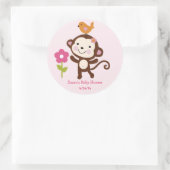 ジャングルジル/ガールモンキー/シール/カップケーキトッパー ラウンドシール (バッグ)