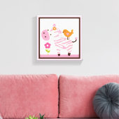 ジャングルジル・ゼブラガール動物キャンバス印刷 キャンバスプリント (インサイチュ (リビング))