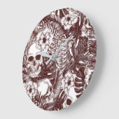 ジャングルスカルの壁掛け時計 ラージ壁時計 (傾斜)