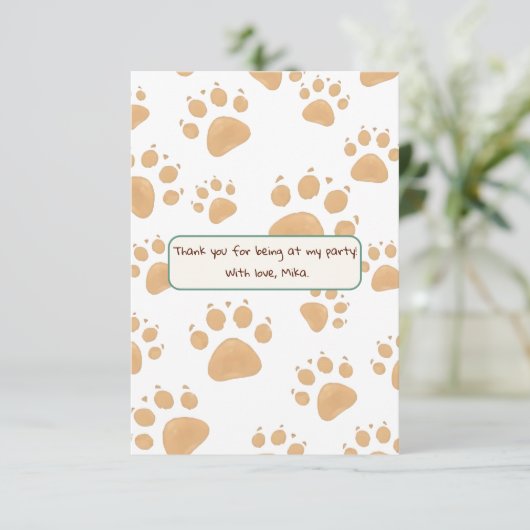 ジャングルスタイルの子供の誕生日 サンキューカード (スタンド正面)