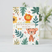 ジャングルスタイルの子供の誕生日 サンキューカード (スタンド正面)