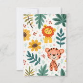 ジャングルスタイルの子供の誕生日 サンキューカード (裏面)