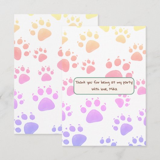 ジャングルスタイルの子供の誕生日 サンキューカード (正面/裏面)