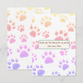 ジャングルスタイルの子供の誕生日 サンキューカード