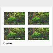 ジャングルステッ遊カーに可愛いオランウータン 長方形シール (シート)