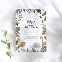 ジャングルストーリーブックイラストレーションボーイベビーシャワー