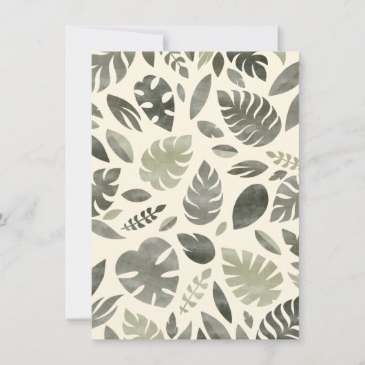 ジャングルストーリーブックイラストレーションボーイベビーシャワー 招待状 (裏面)