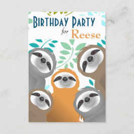 ジャングルスロースの誕生日パーティー招待状 招待状