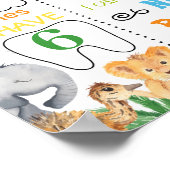 ジャングルズーサファリアニマルワイルドワン誕生日 ポスター (角)