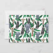 ジャングルゼブラゾウGiraffe Safari動物 セーブザデート (裏面)